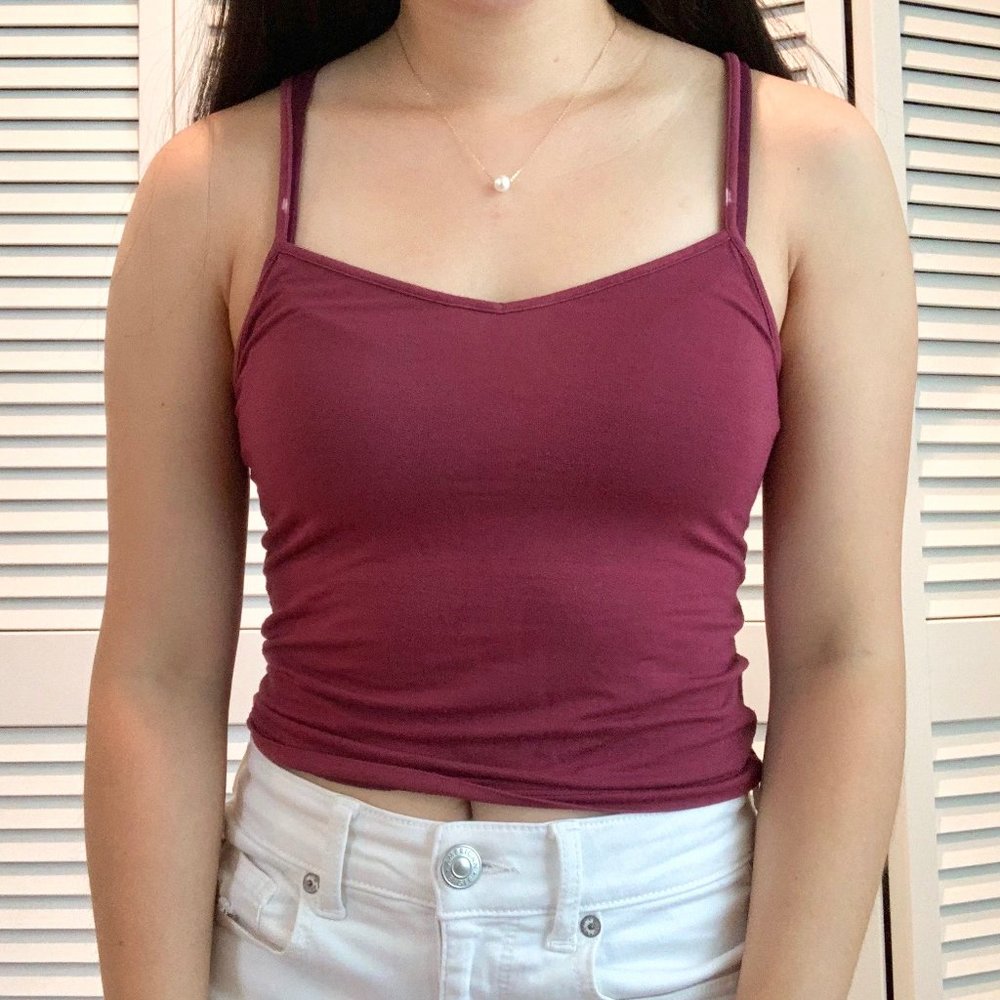American Eagle Maroon Cami Tank Top